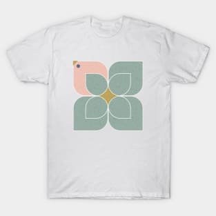 Vintage geometric flowers and birds T-Shirt